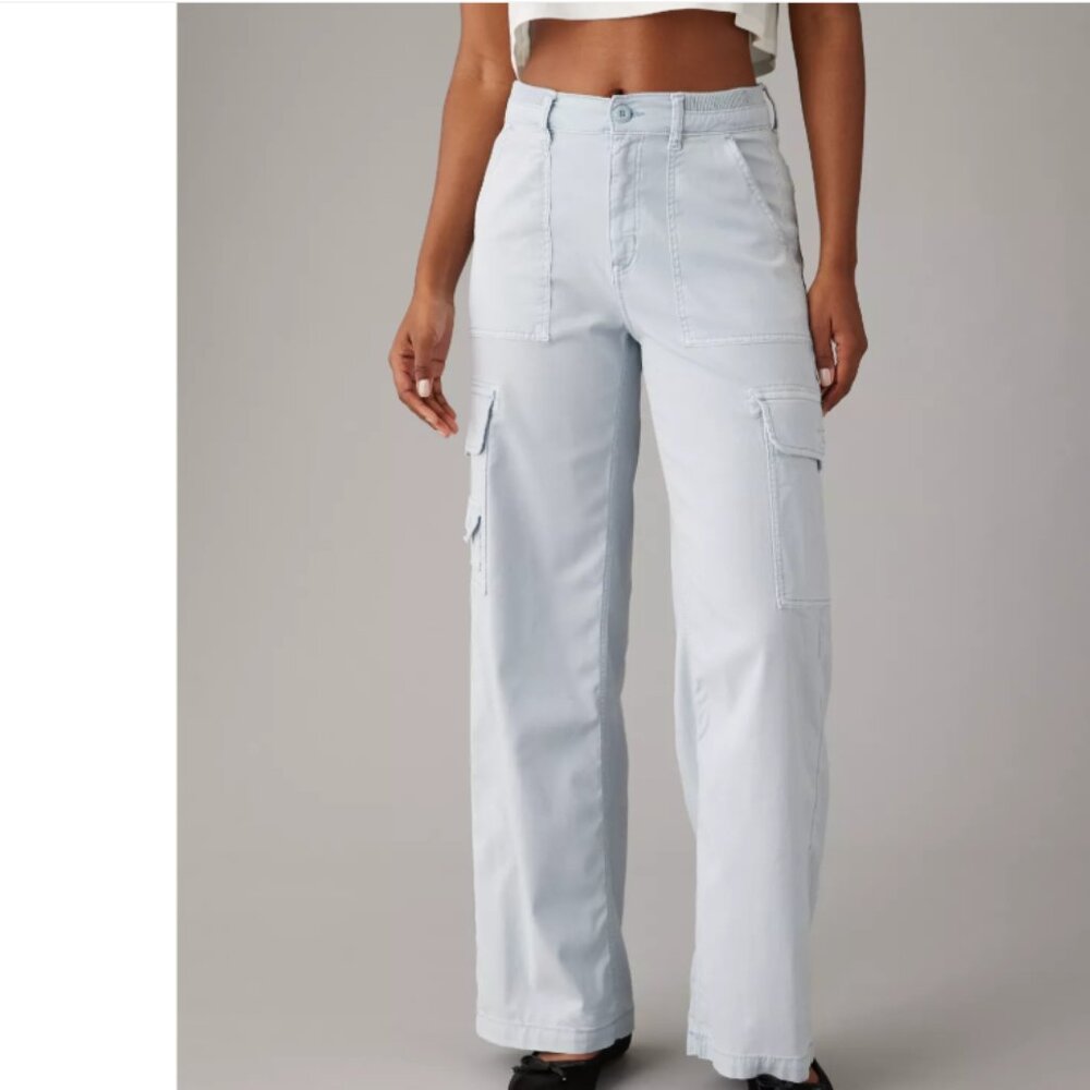 AE Dreamy Drape Stretch Cargo Super High-Waisted Baggy Wide-Leg Pant